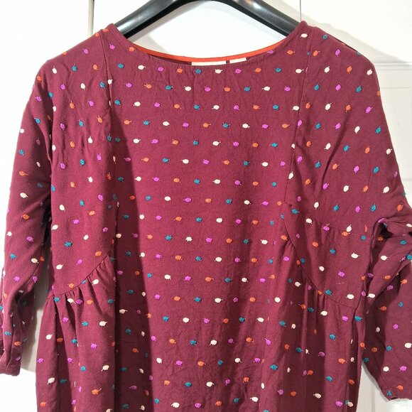 Anthropologie Maeve Dottie Embroidered Rainbow Polka Dot - Picture 2 of 9